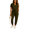 Slim Fit Button Front Jumpsuit for Women with Structured Shape