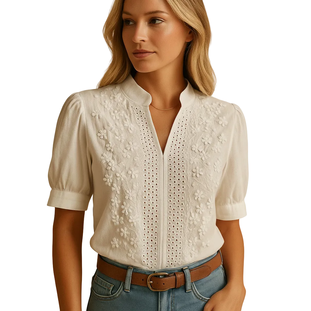 Women’s Classic White Button Blouse with Tailored Fit