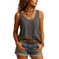 Women’s Sleeveless V Neck Summer Blouse Lightweight Casual Top