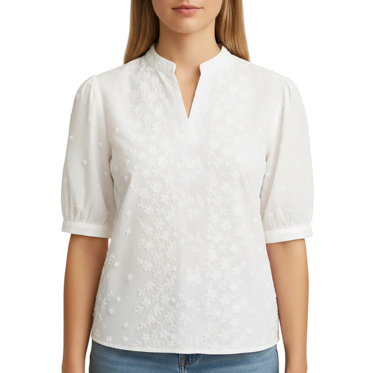 Women’s Classic White Button Blouse with Tailored Fit